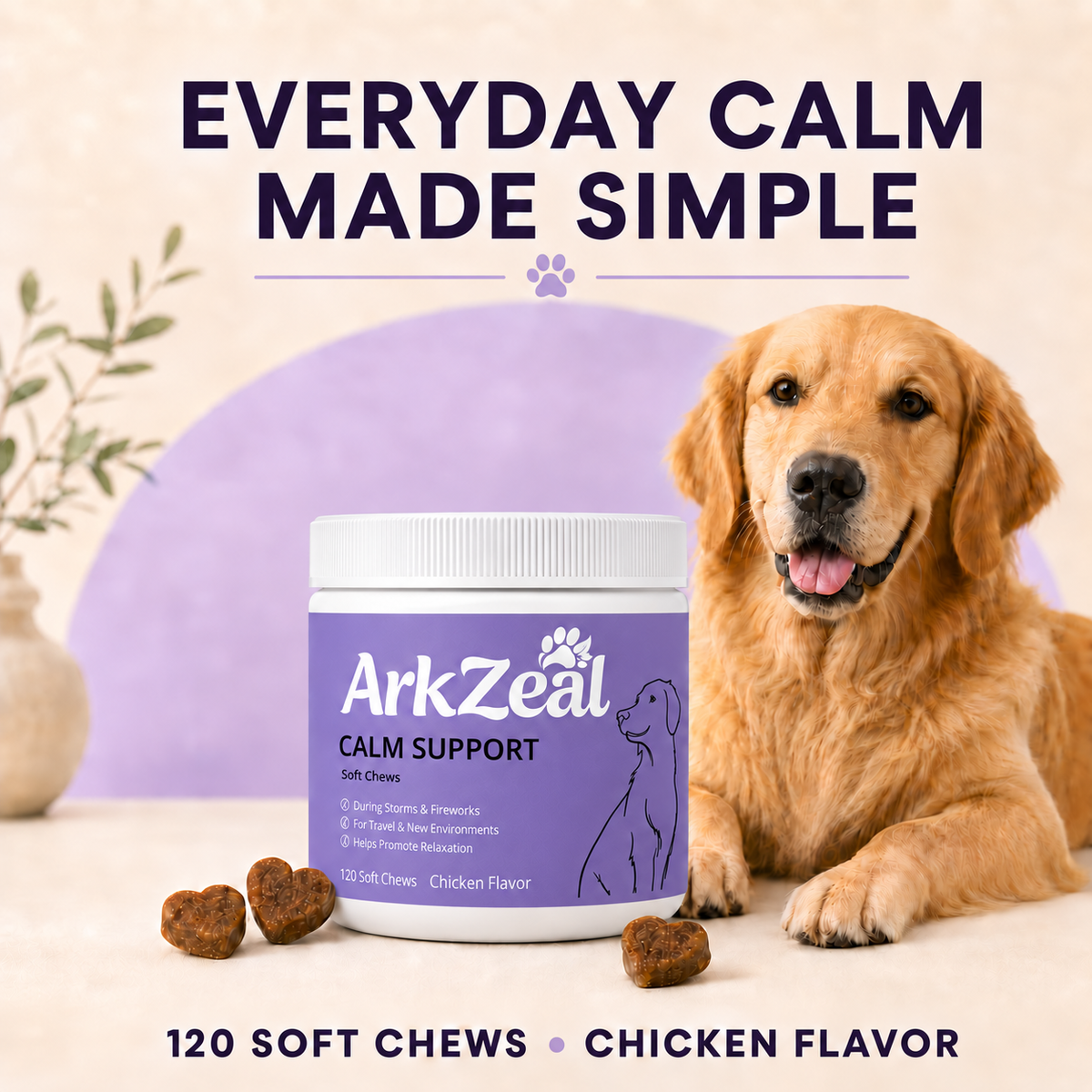 ArkZeal Calming Support Chews for Dogs