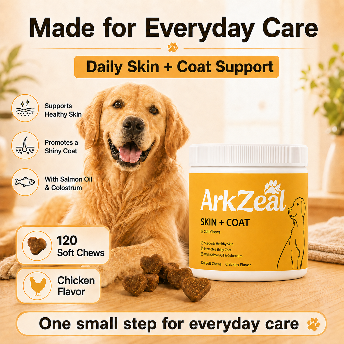 ArkZeal Skin & Coat Omega Chews for Dogs
